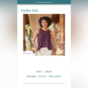Sundance Emeline Tank XXL plum purple color